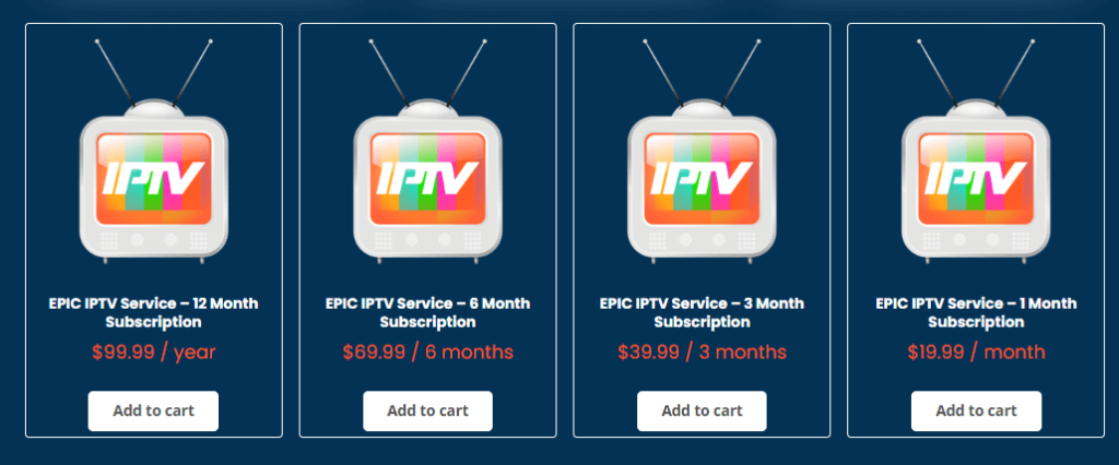 Epic IPTV plans