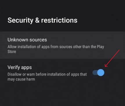 Turn off Verify apps on your Smart TV