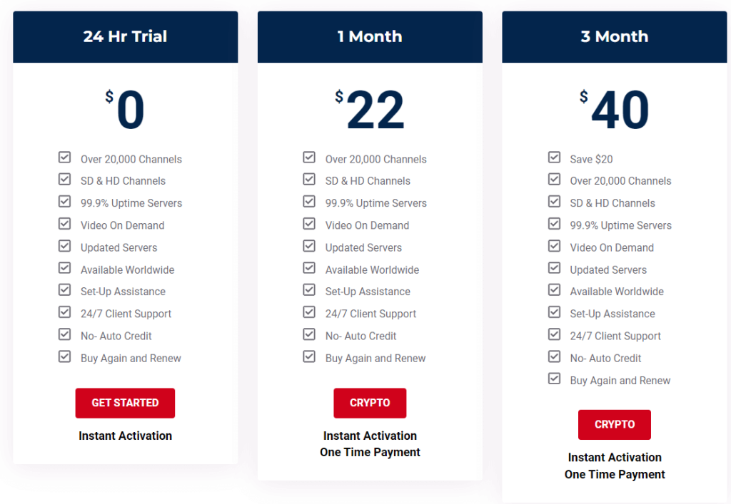 Lex IPTV plans