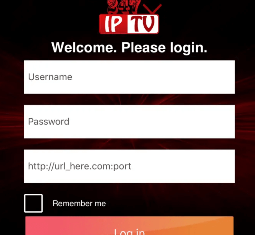 Login using Matrix IPTV credentials