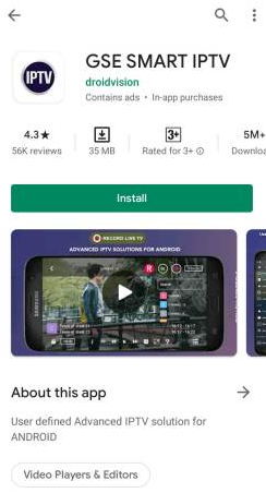 GSE Smart IPTV on Android