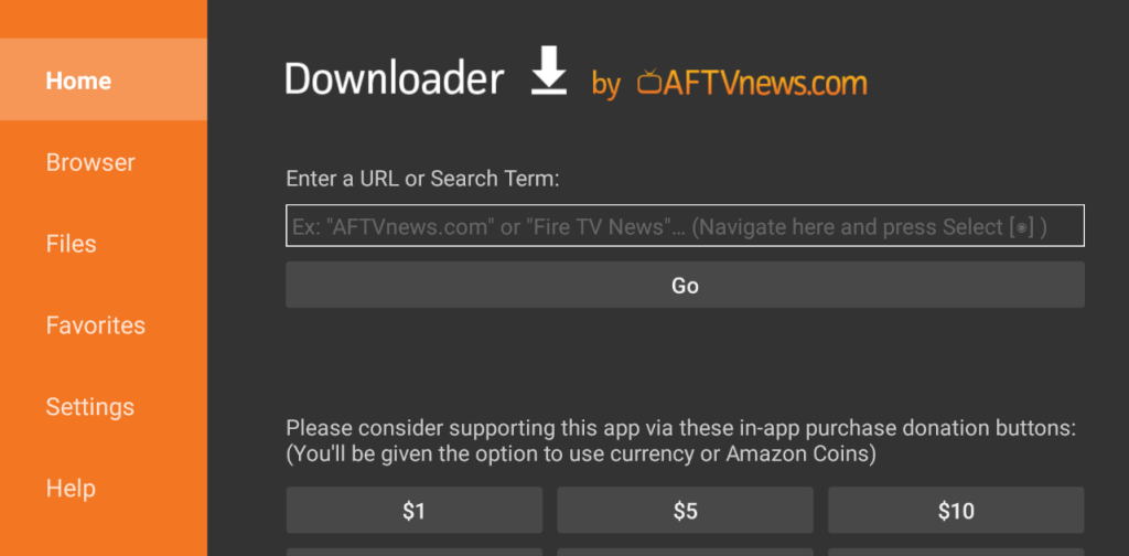 Launch the Downloader app