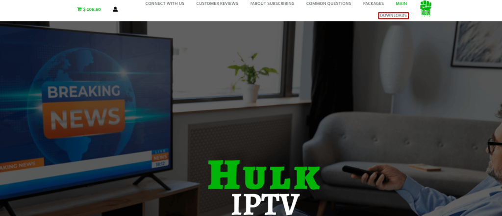 Hit the Downloads option on Hulk IPTV