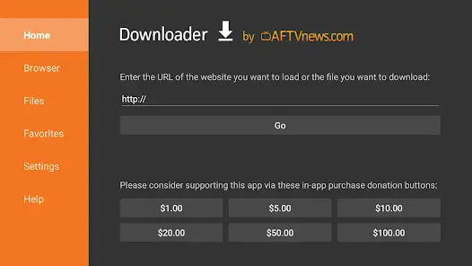 Launch the Downloader app