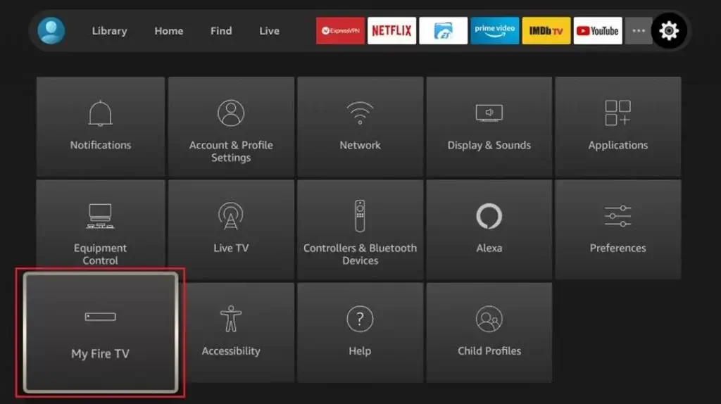Click on the My Fire TV