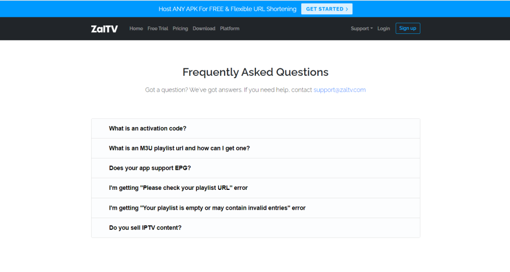 Get answers from FAQ sections of the ZalTV IPTV