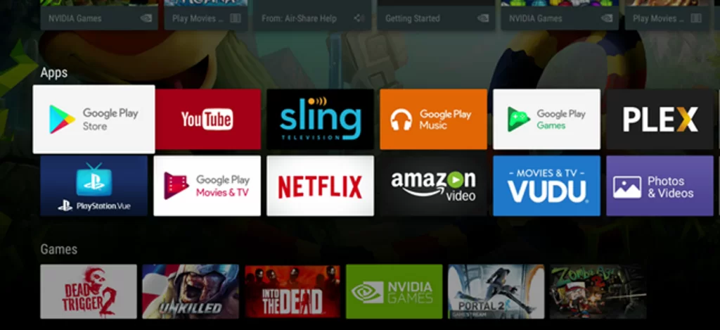 Click the Apps sectuon on your Android Smart TV