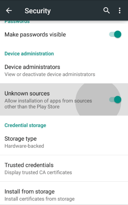 Turn On Unknown Sources
