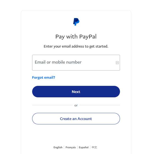 Paypal website.