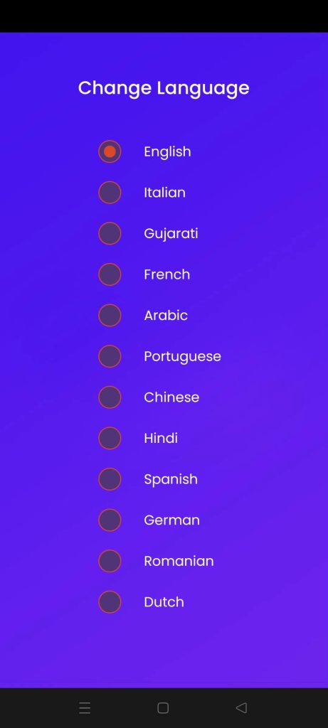 Select the language