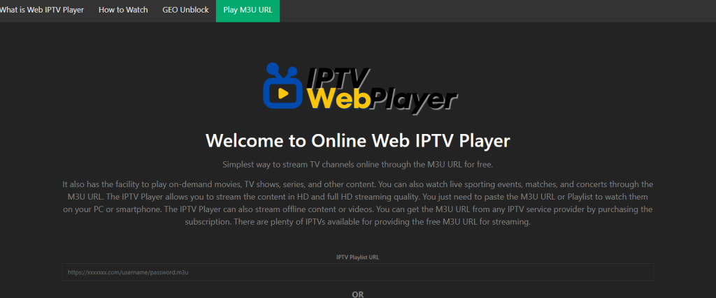 Web IPTV Player