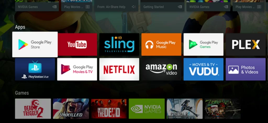 Go to the Apps section on Android TV