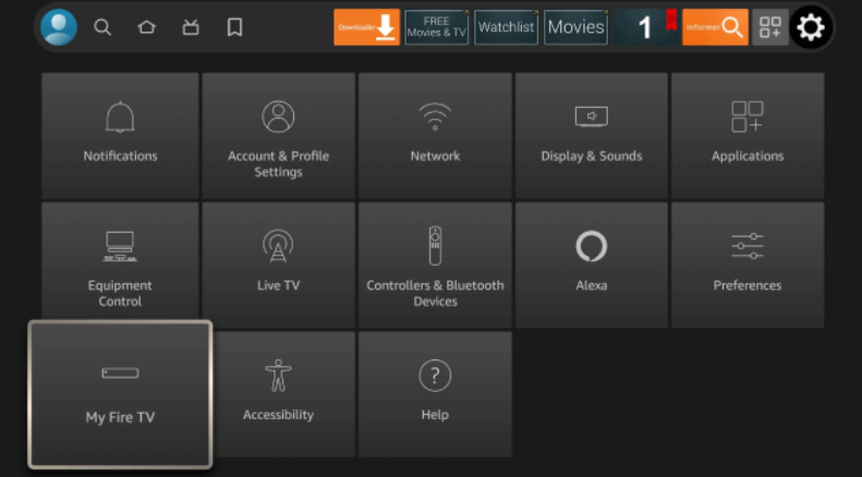 Tap on the My Fire TV option