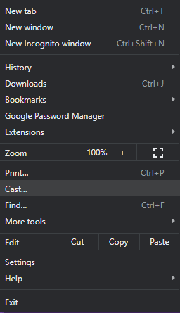 Choose the Cast option