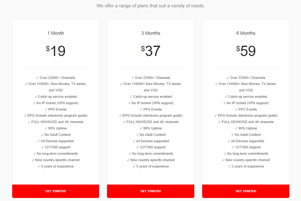 Choose any subscription plan on Snap IPTV Website