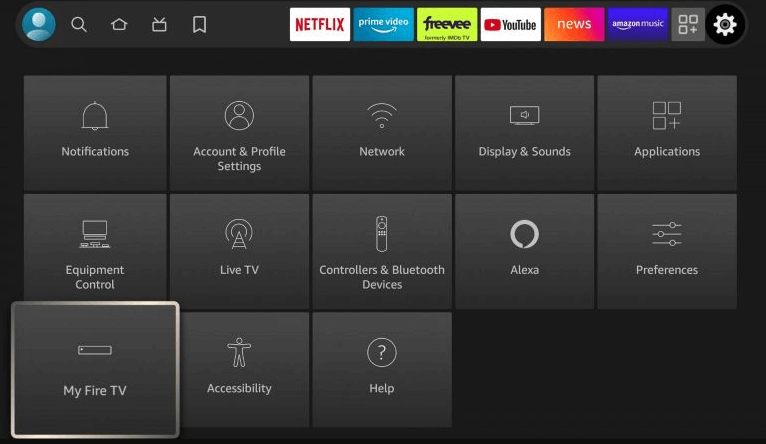 Select My Fire TV option