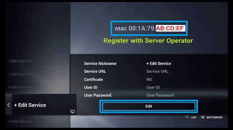 Enter the MAC address 