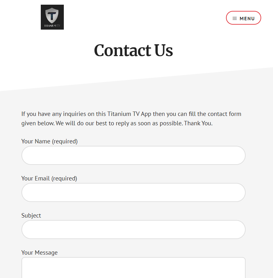 Fill the form on Titanium TV website