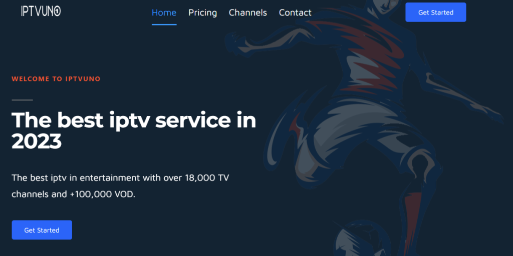 Click on the Pricing option on UNO IPTV website 