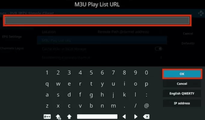 enter the M3U URL of the iFlex IPTV