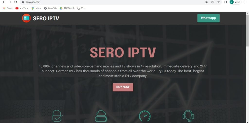Visit the Sero IPTV website 
