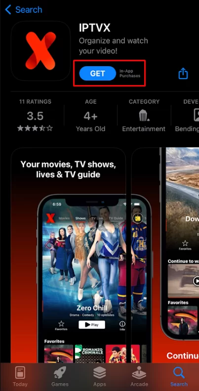 IPTVX app store