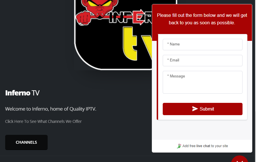 Inferno IPTV - Customer support