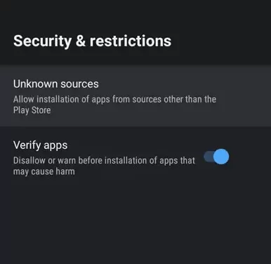 Enable Unknown Sources to install the Live NetTV app. 