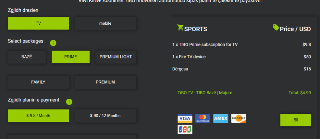 Tibo TV -sign up