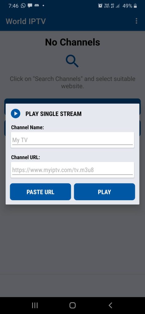 Choose any category from the World IPTV app