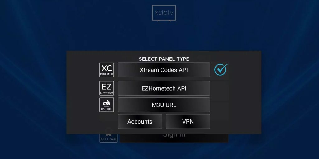 Select Xtream Codes API