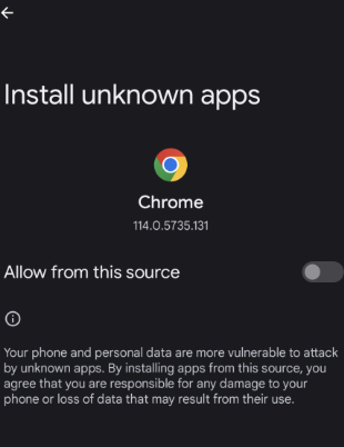 Enable Chrome to install XCIPTV app