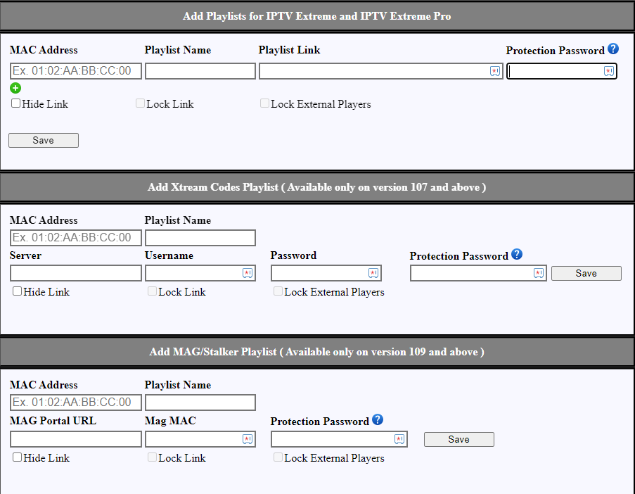 Enter playlist details