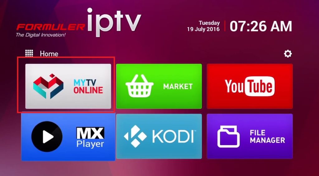 Open MYTVONLINE app