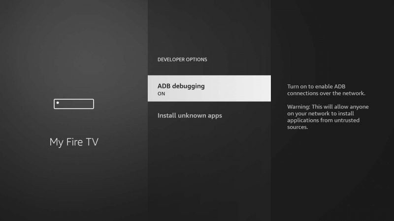 Turn on ADB Debugging to install NeuMedia TV IPTV
