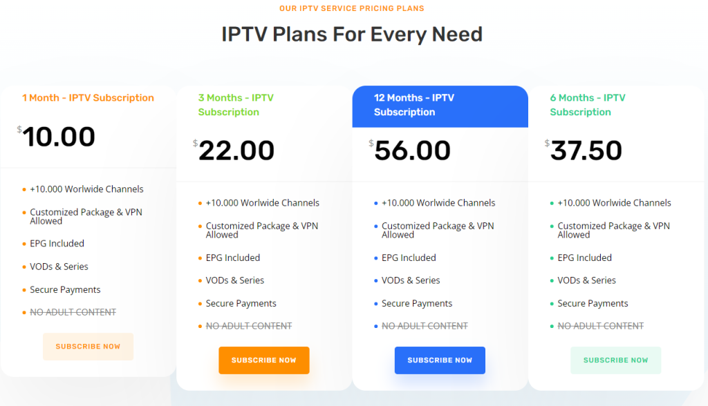 Choose a Pub IPTV plan