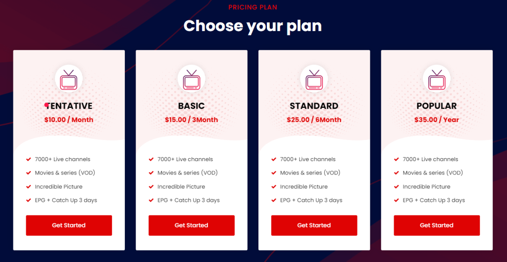 Select Streamwise IPTV plans