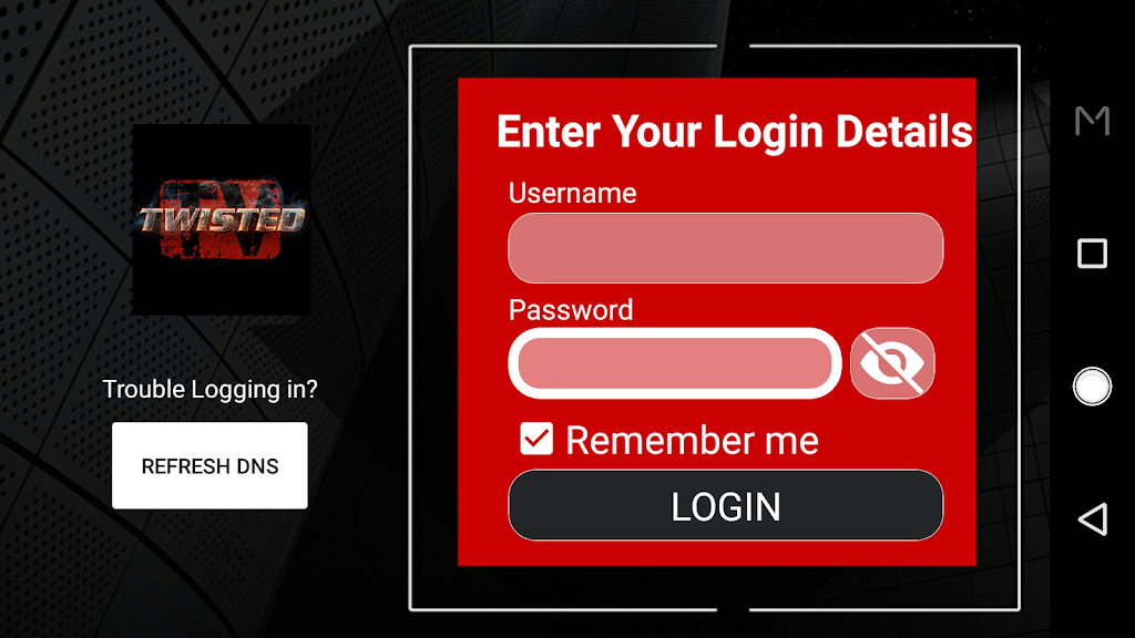 Enter Username and Password