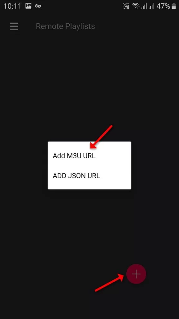 Choose Add M3U URL option