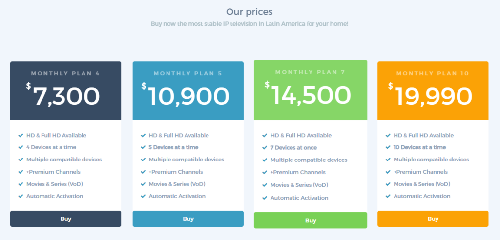 Ultra IPTV Pricing